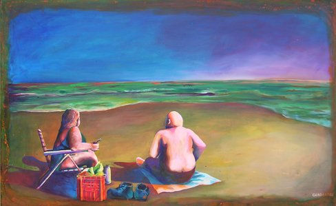 pic-nic Mixed media Canvas Marine Painting