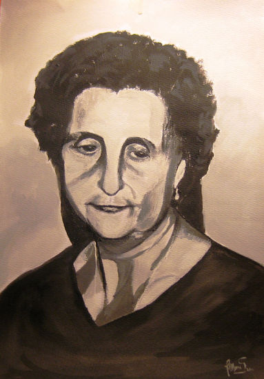 La abuela Francisca Óleo Papel Retrato