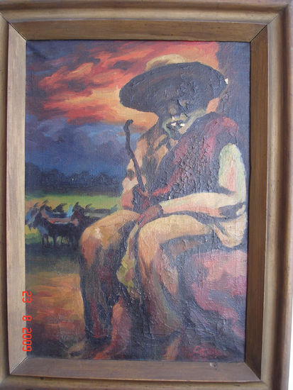 Oleo del Pintor Casto Óleo Lienzo Figura