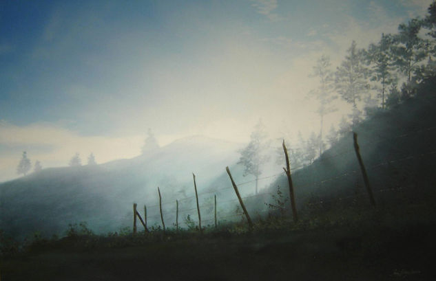 "Tras la Niebla" Óleo Lienzo Paisaje