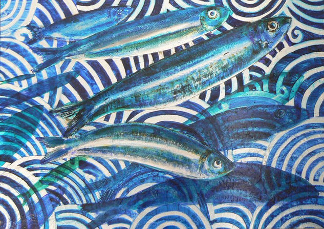 sardinas Media Mixta Tabla Paisaje