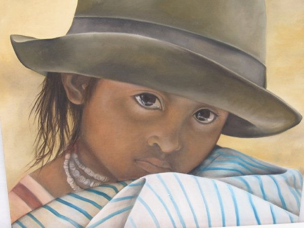 niña norteña Oil Canvas Figure Painting