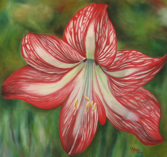 azucena Oil Textile Floral Painting