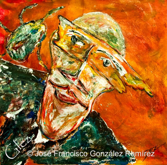 LA MASCARA (serie personare) MASK series personare Acrylic Canvas Portrait