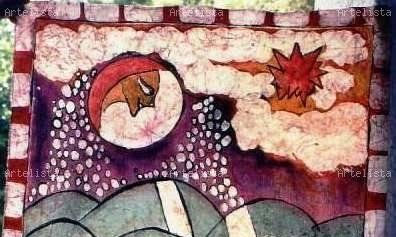 LLUVIA DE ESTRELLAS-BATIK EN SEDA