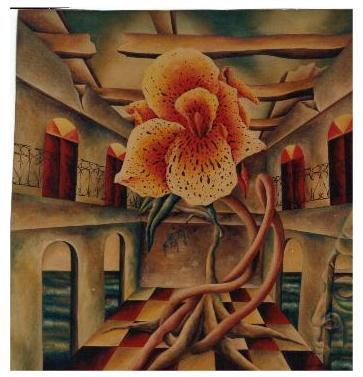 flor de fuego Oil Canvas