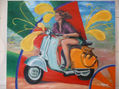 "Chica con vespa"