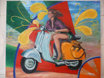 "Chica con vespa"