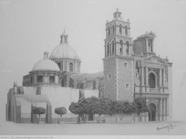 tequisquiapan mexico. (iglesia) Graphite Card Landscaping