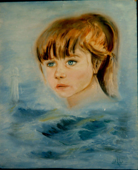 Cumpleaños en el faro Oil Canvas Portrait