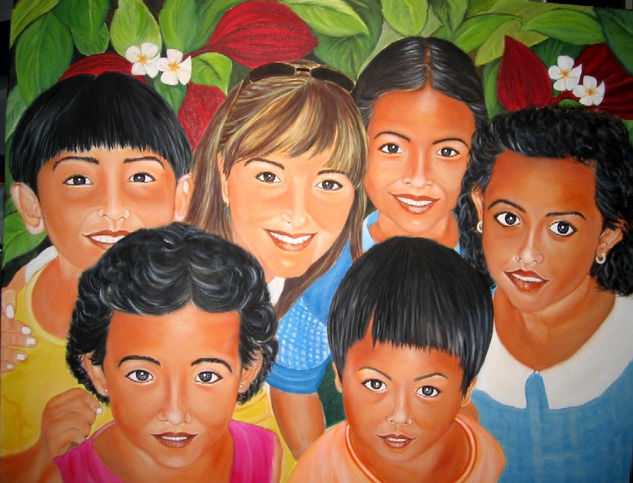 Miradas de Indonesia Acrylic Canvas Portrait