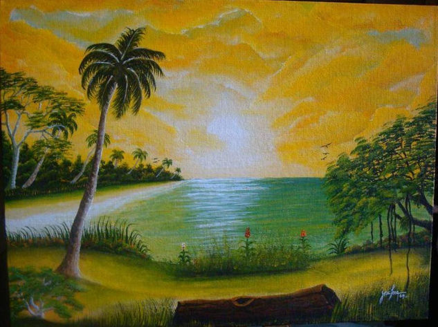 Atardecer I Acrylic Canvas Landscaping