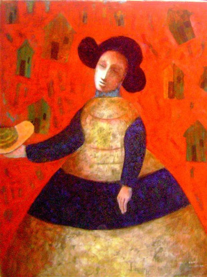 Menina en rojos