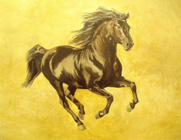 EXCESIVO Caballo P.R.E de la Ganadería Nieto Oil Canvas Animals