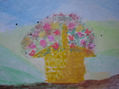 Canasta con flores de pintura