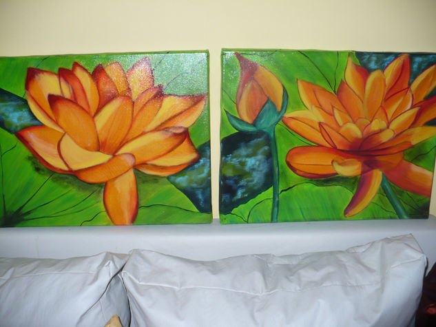 Loto Acrylic Canvas Floral Painting