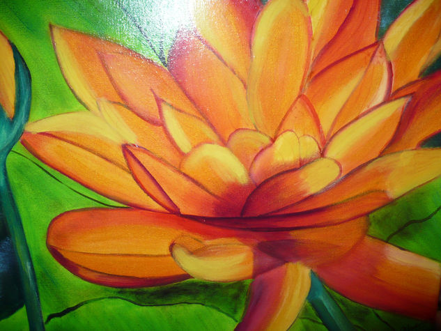 Loto Acrylic Canvas Floral Painting