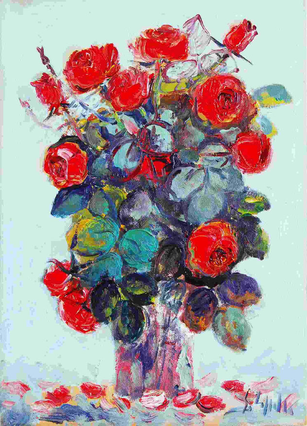 VASO CON ROSE ROSSE