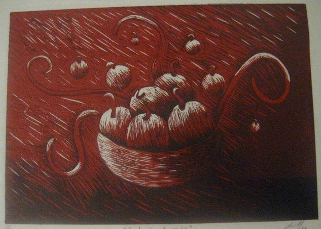 "bodegon de noche" Woodcut