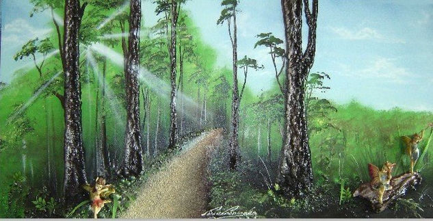 Way of the forest Acrylic Canvas Landscaping