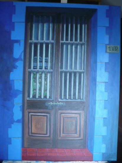 puerta azul Acrylic Canvas Others