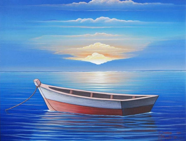 Remanzo Acrylic Canvas Marine Painting