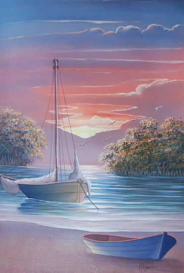 Amanecer I Acrylic Canvas Marine Painting