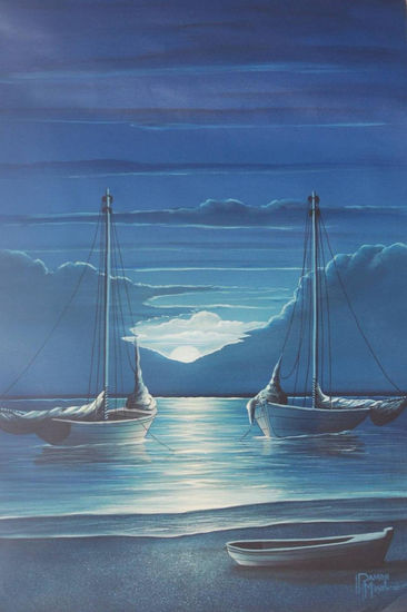 paz azul Oil Canvas Marine Painting