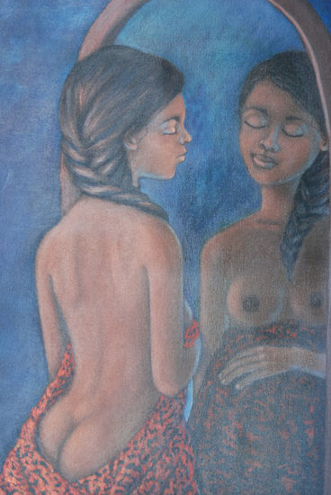 Mirada al espejo I Acrylic Canvas Nude Paintings