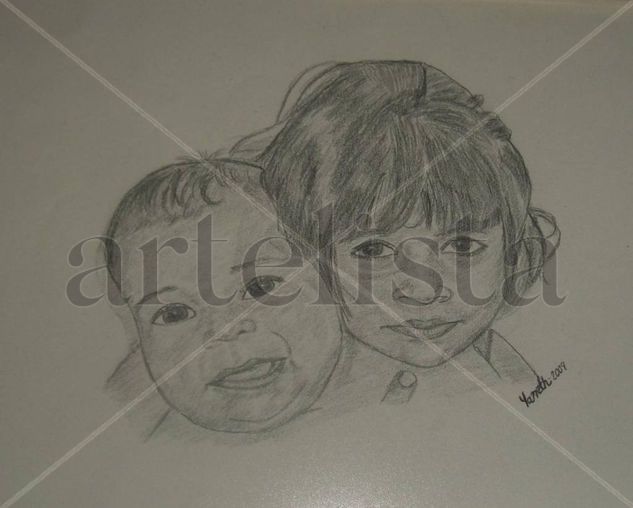 Retrato niños Charcoal