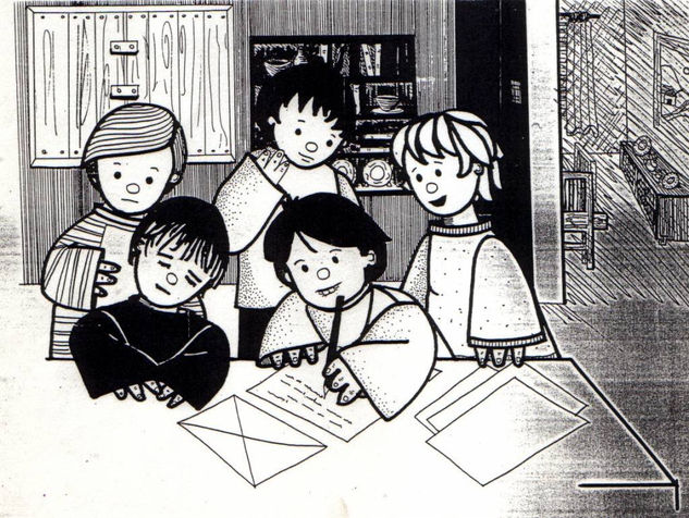 Ilustración para cuento de niños Making Pen