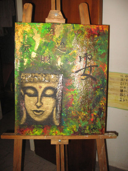 LA PAZ DEL BUDHA Acrylic Panel Figure Painting