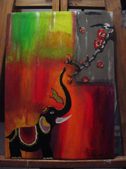 elefantito de la suerte Acrylic Canvas Animals