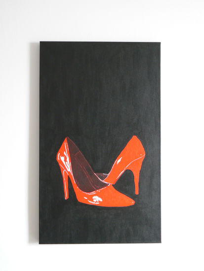 ZAPATOS ROJOS DE TACON Mixed media Canvas Others