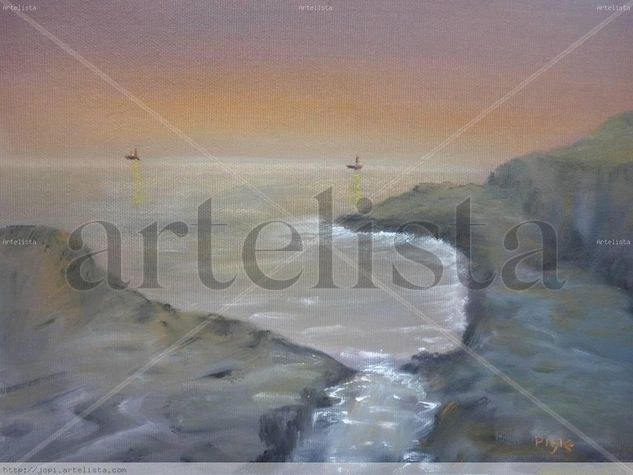 ANOCHEZER EN ELMEDITERRANEO Oil Canvas Landscaping