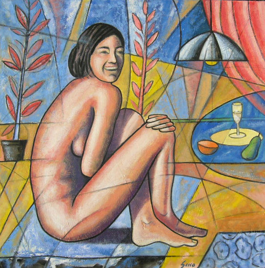 Interior I Oil Panel Nude Paintings