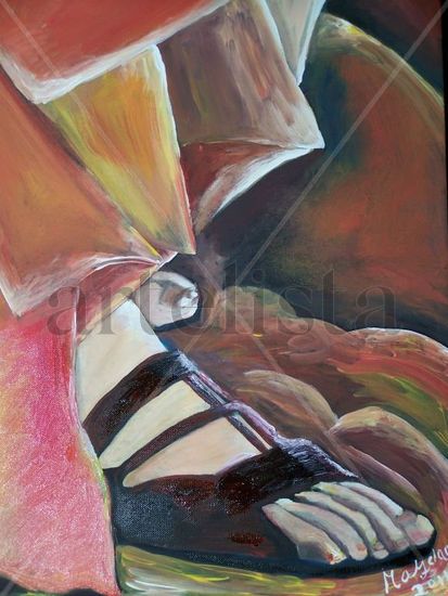 La Zandalia de jesús Oil Canvas Figure Painting