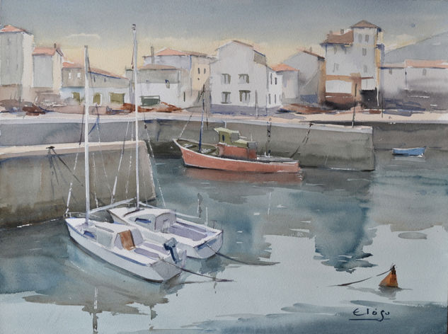 Yates en Armintza Watercolour Paper Marine Painting