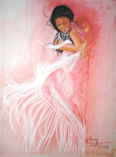 Gitana Pastel Paper Figure Painting