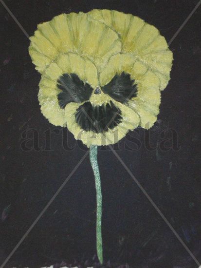 Pensamiento Oil Panel Floral Painting