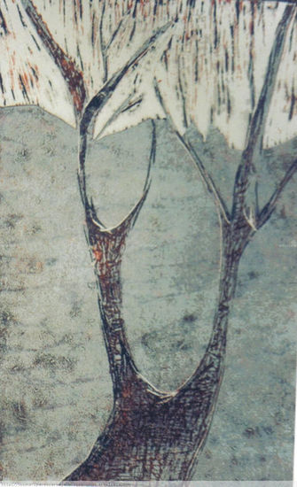 Árbol en Llamas Woodcut