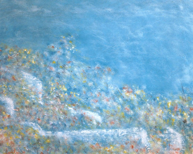 Jardín pintado en azul Oil Canvas Landscaping