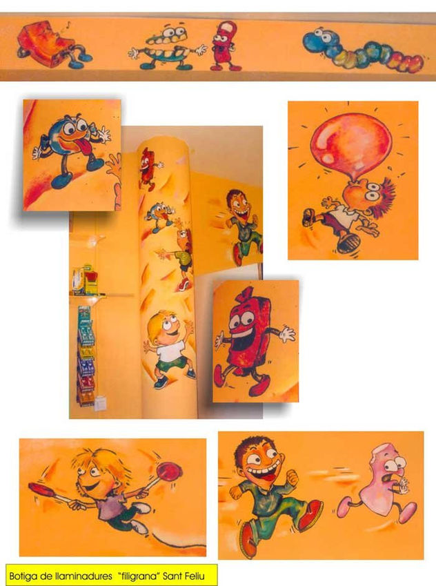 pintura mural tienda de caramelos