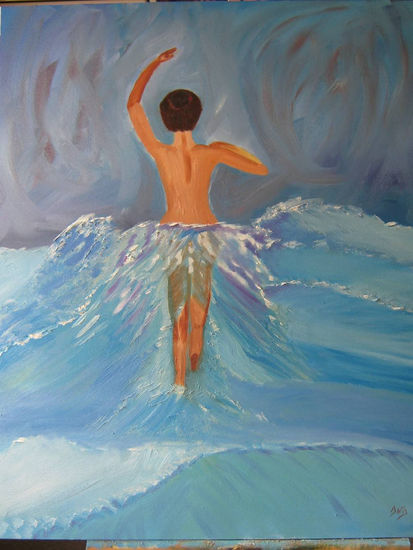 El baile de las olas Oil Canvas Figure Painting