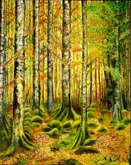 Bosque dorado Oil Canvas