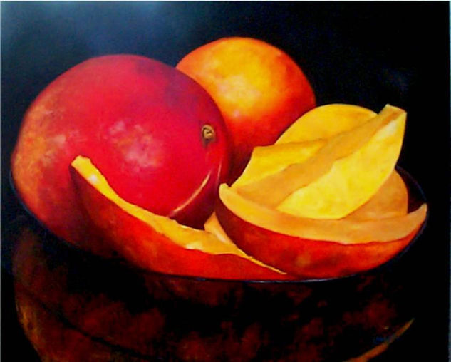 Mangos en Plato Oil Canvas Still Life Paintings