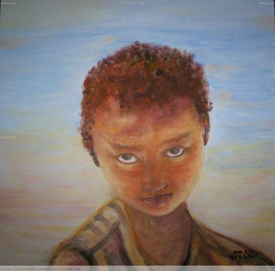 "Niño de Mozambique" Oil Panel Portrait