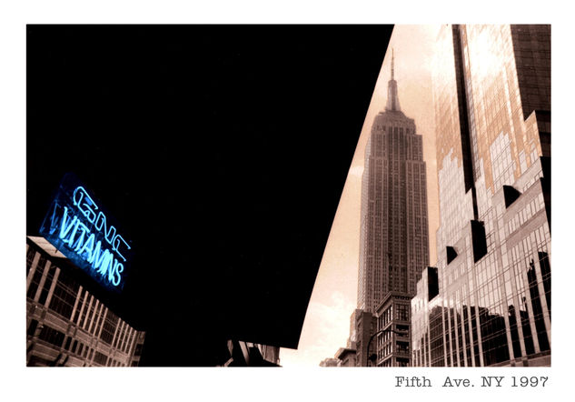 Fifth ave. New York Travel Black and White (Digital)