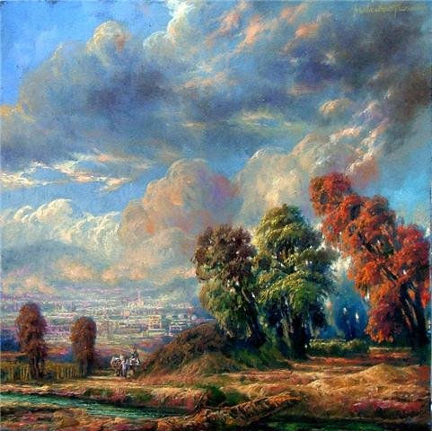 DEL CAMPO A LA CIUDAD Oil Canvas Landscaping