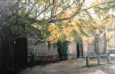 Almacén de Campo Acrylic Canvas Landscaping